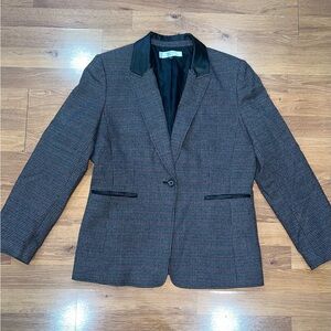 Tahari Black and Brown Checkered Blazer